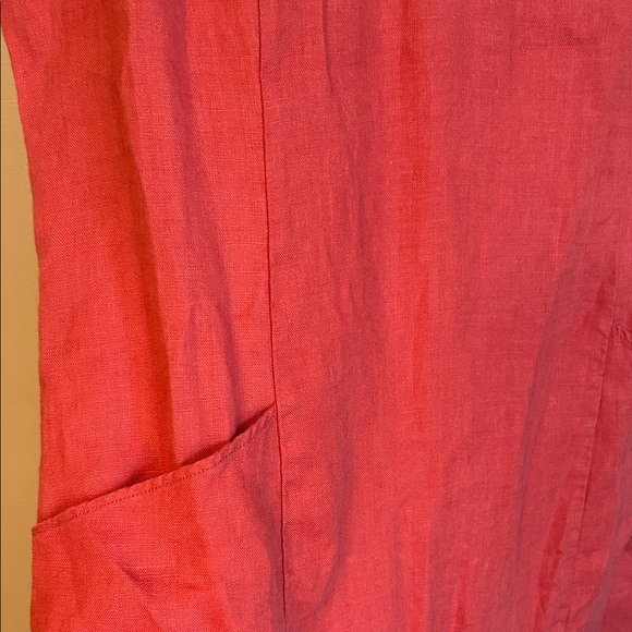 Garnet Hill Rust Flax Linen Drop waist Sun Dress NWT - Picture 5 of 8